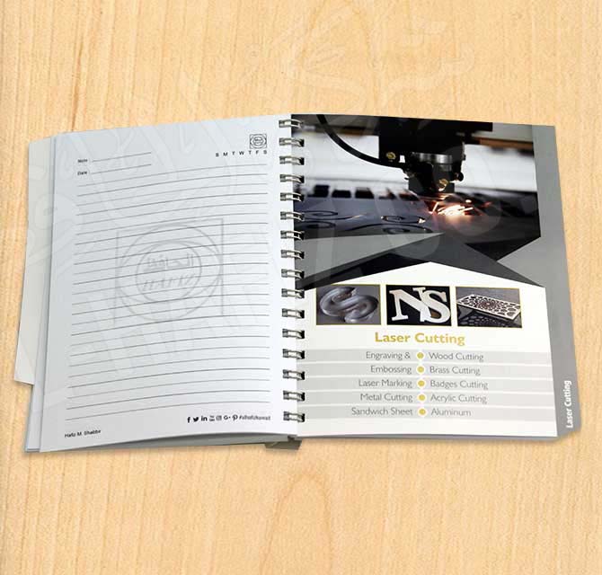 Full Color Gold, Silver & Clear Ink Digital Printed Notebook